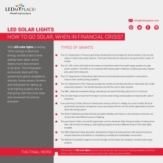 Best Outdoor LED Solar Lights: Types of Grants