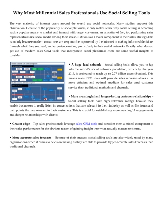 Why Most Millennial Sales Professionals Use Social Selling Tools