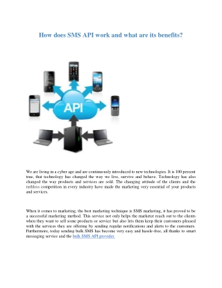 Bulk SMS API Provider and Its Advantages to Businesses