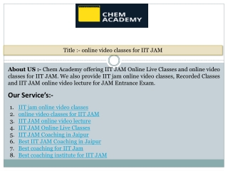 online video classes for IIT JAM