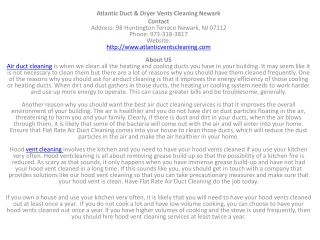 Atlantic Duct & Dryer Vents Cleaning Newark