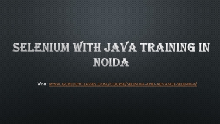 SELENIUM WITH JAVA TRAINING IN NOIDA