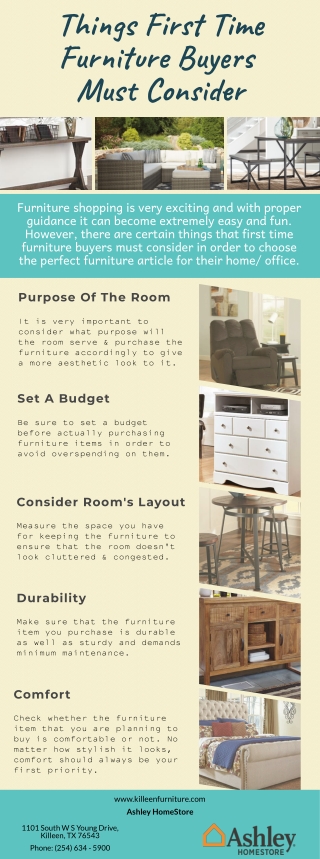 Things First Time Furniture Buyers Must Consider