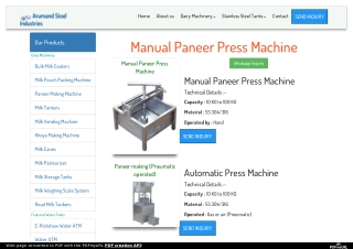 Manual Paneer Press