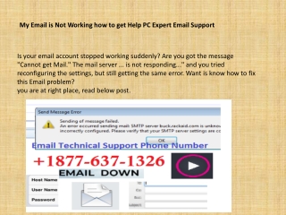 My Email is Not Working - Email Support