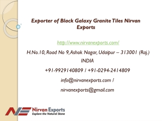 Exporter of Black Galaxy Granite Tiles Nirvan Exports