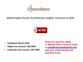 2019 Global Hydro Fluoric Acid Market Industry Report - History, Present and Future