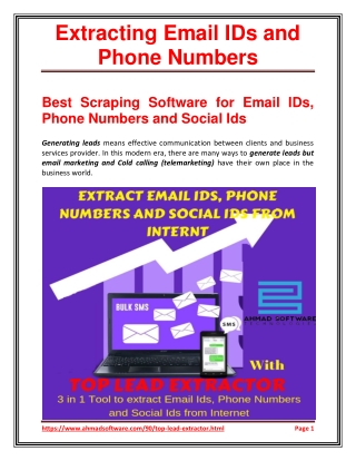 Extracting Email IDs and Phone Numbers