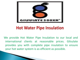 Hot Water Pipe Insulation