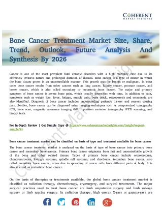 Bone Cancer Treatment Market Outlook and Future Predictions 2026