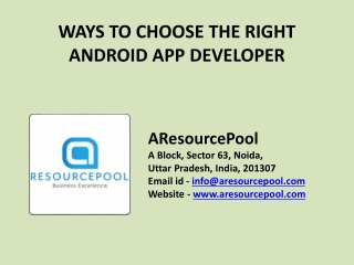 Hire Android App Developer India – AResourcePool