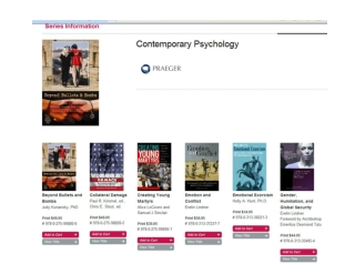 Published Titles in Stout's Contemporary Psychology Series