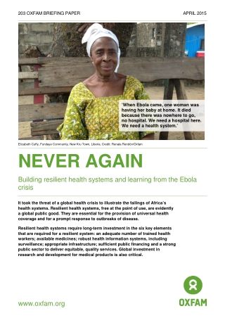 Never again-resilient-health-systems-ebola