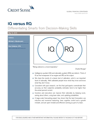 IQ versus RQ