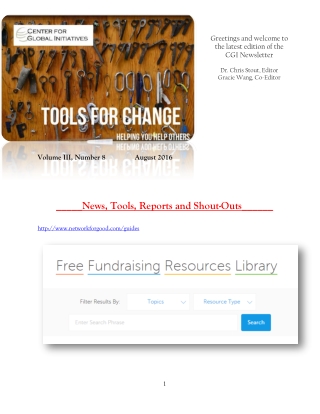 2016 August Tools for Change CGI Newsletter