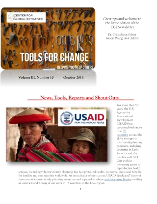 2016 October Tools for Change CGI Newsletter