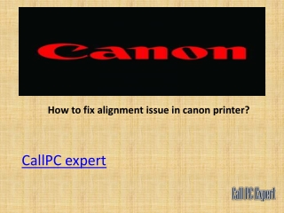 how to fix canon alignment issue?