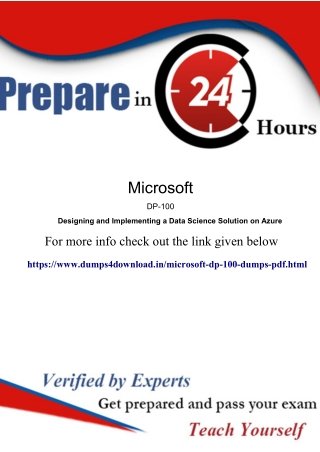 Microsoft DP-100 Exam Dumps {Updated 2019} DP-100 Professional | Dumps4download.in