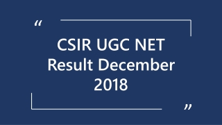 How to Check CSIR NET Dec 2018 Result