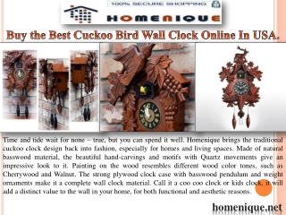 Buy the Best Cuckoo Bird Wall Clock Online In USA.