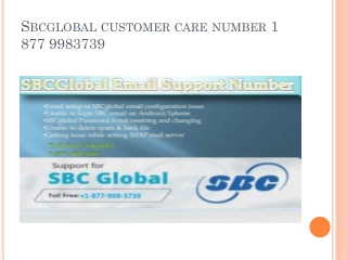 Sbcglobal customer care number 1 877 9983739