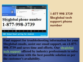 1-877 998 3739 Sbcglobal tech support phone number