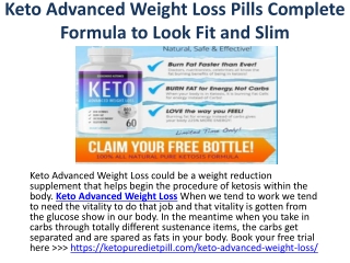 Keto Advanced Weight Loss Ingredients, Price, Shark Tank, Free Trial
