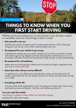 Things to know when you first start driving