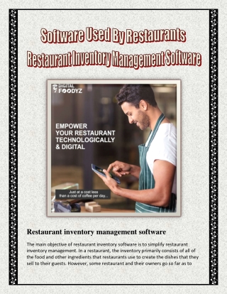 Software Used By Restaurants - Restaurant Inventory Management Software