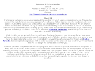 Bathroom & Kitchen Installer