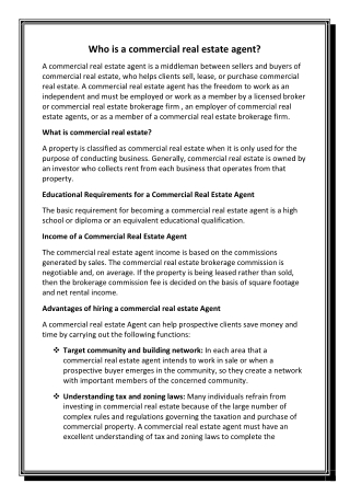 Becoming A Commercial Real Estate Agent