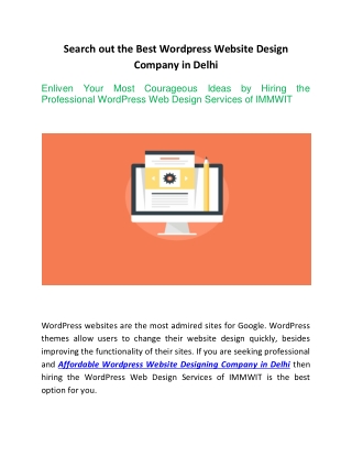 Hire the Best Preformed Wordpress Website Design Company in Delhi