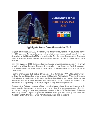 Highlights from Directions Asia 2019