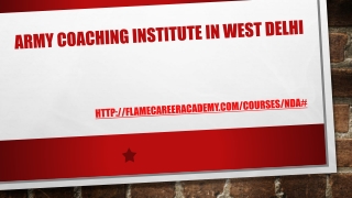 Army Coaching Institute in West Delhi