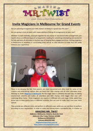 Invite Magicians in Melbourne for Grand Events