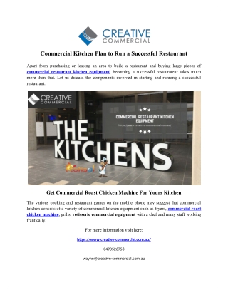 Commercial Kitchen Plan to Run a Successful Restaurant