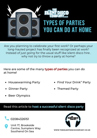 Types of parties you can do at home