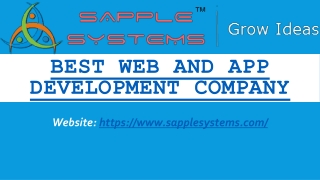 Best Web and App Development Company - Sapplesystems