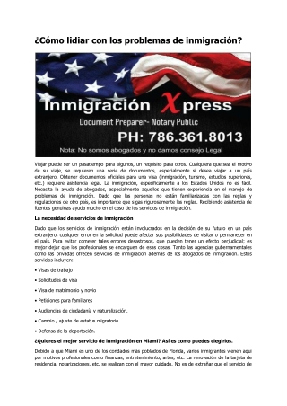 ¿Cómo lidiar con los problemas de inmigración