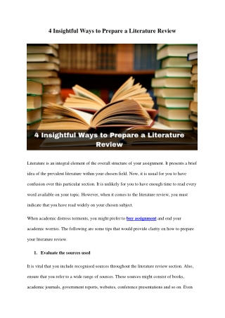 4 Insightful Ways to Prepare a Literature Review