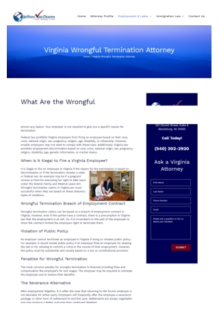 Virginia Wrongful Termination Attorney