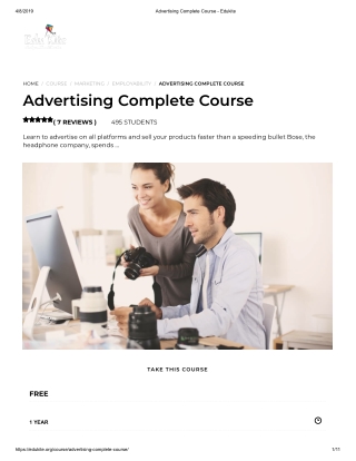 Advertising Complete Course - Edukite