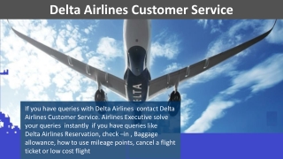 Delta Airlines Customer Service for Delta Airlines Queries