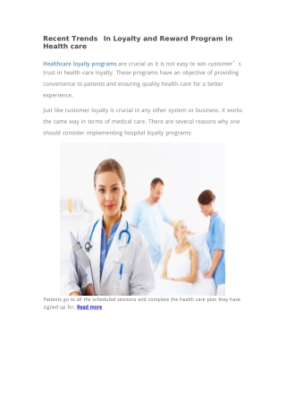 Recent Trends in Loyalty and Rewards Programs in Healthcare