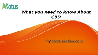 What you need to Know About CBD