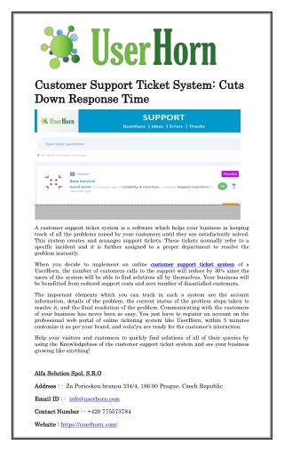 Customer Support Ticket System: Cuts Down Response Time