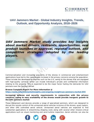 UAV Jammers Market - Global Industry Insights, Trends, Outlook, and Opportunity Analysis, 2018–2026