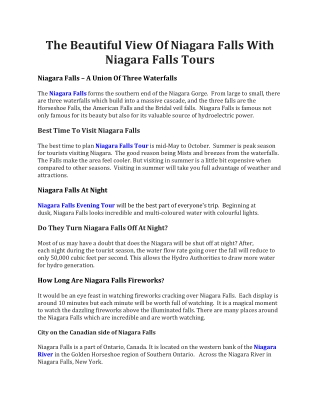 Best Niagara Falls Tours | Niagara Falls Tour