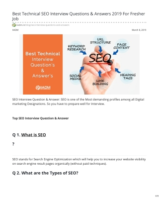 Seo interview questions and answers