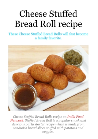 Cheese Stuffed Bread Roll Recipe